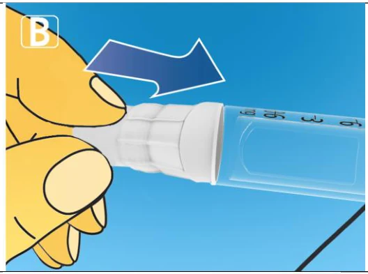 A cartoon hand holding a tube

Description automatically generated