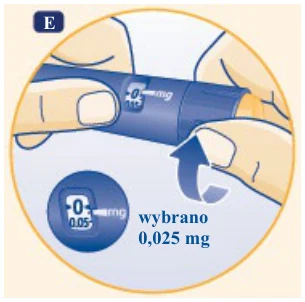 E wybrano 0,025 mg